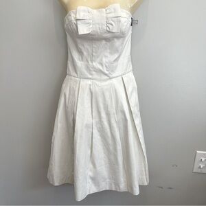 French Connection Dress Woman’s 6 Off-White Strapless  Corduroy Dress